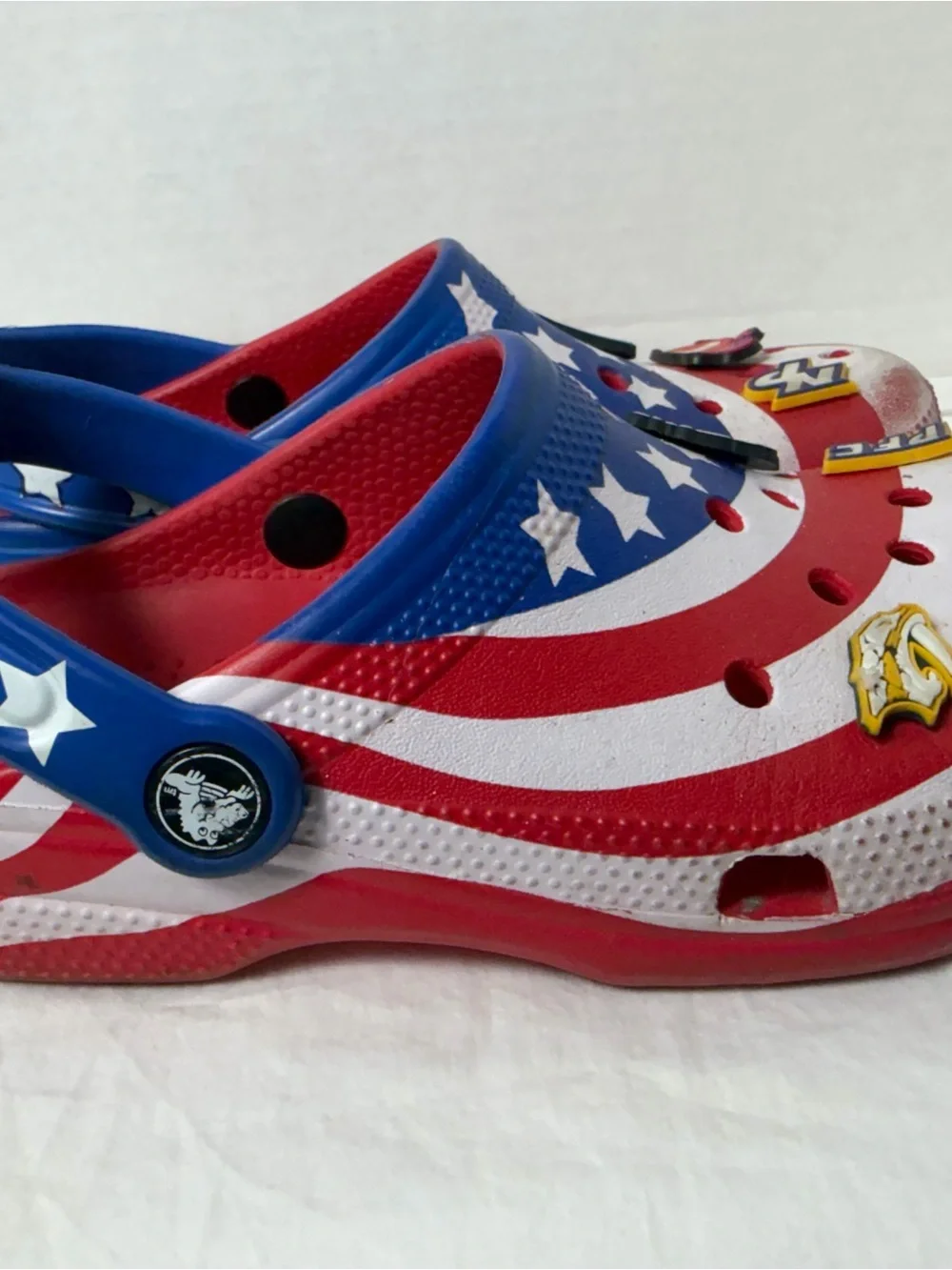 CROCS Kids Patriotic Star-Stripe Clogs in Red & Blue